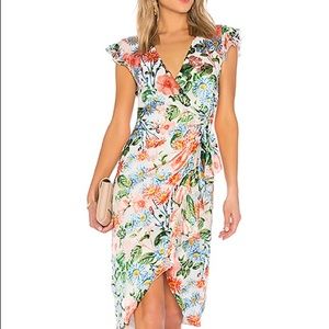 Alice + Olivia Floral Velvet Wrap Dress